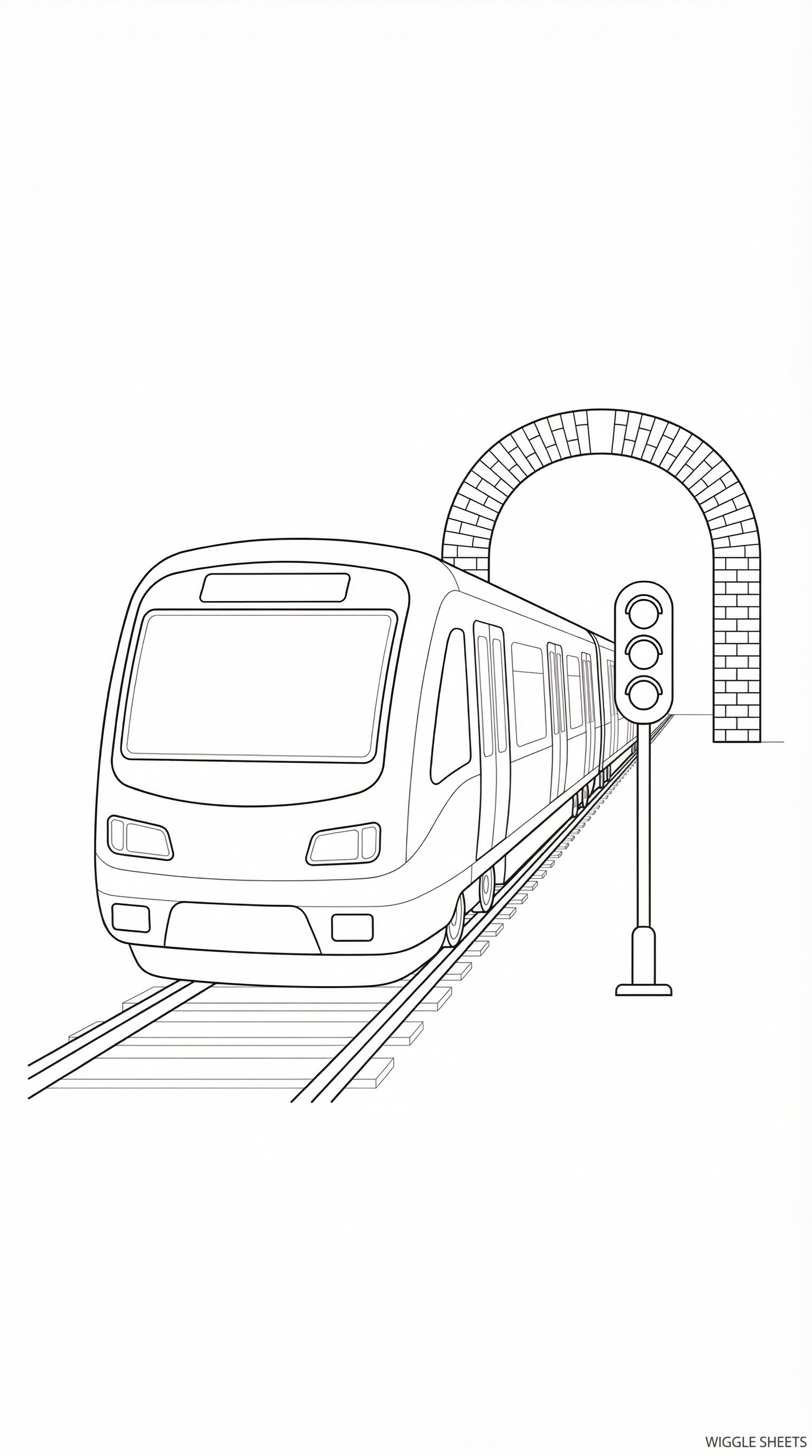 Metro Train Front Coloring Page